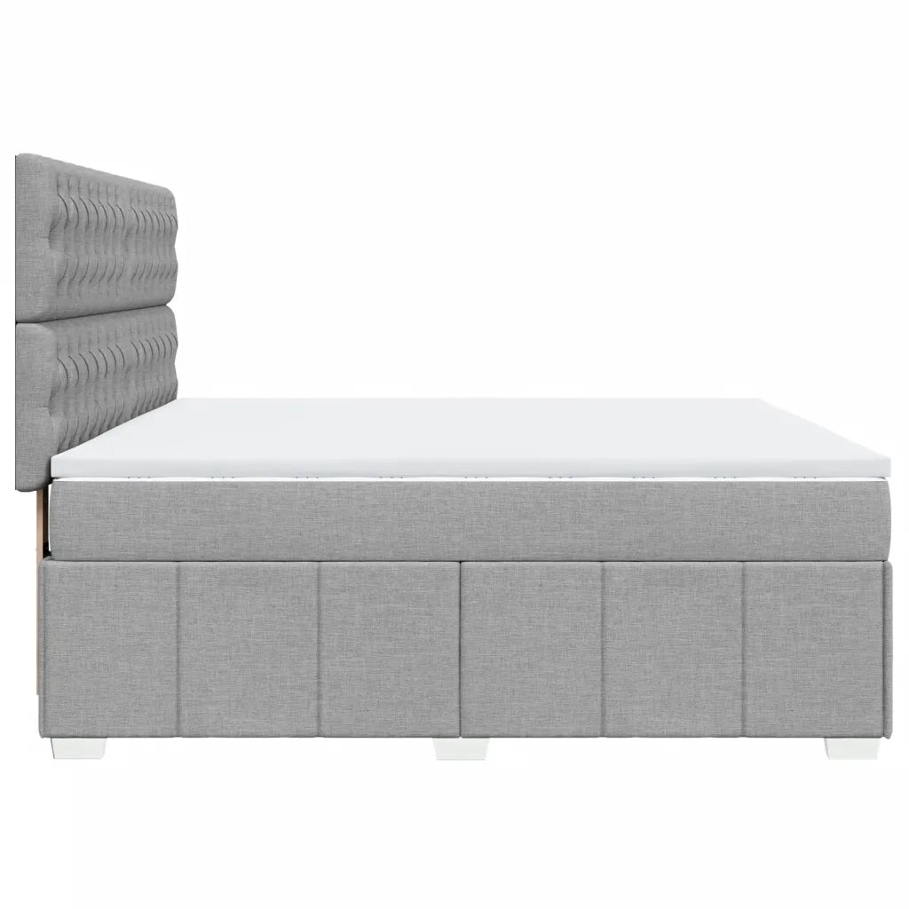 Giroletto a Molle con Materasso Grigio Chiaro180x200 cm Tessuto