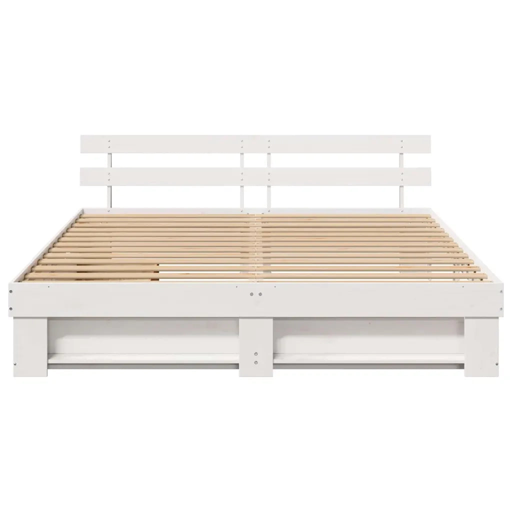 vidaXL Struttura del letto Bianco 200 x 200 cm Legno di pino massello
