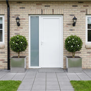 Fioriera da giardino con LED 2 pz Argento 50 x 50 x 48 cm 8008193