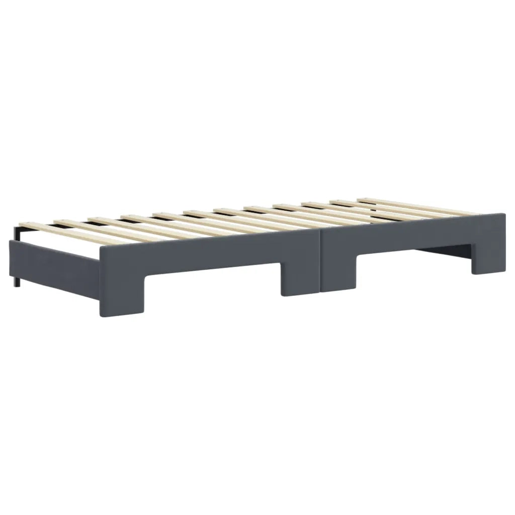 Divano Letto Estraibile Cassetti-Sofa Letto-Daybed Grigio Scuro 90x200cm Velluto 841631