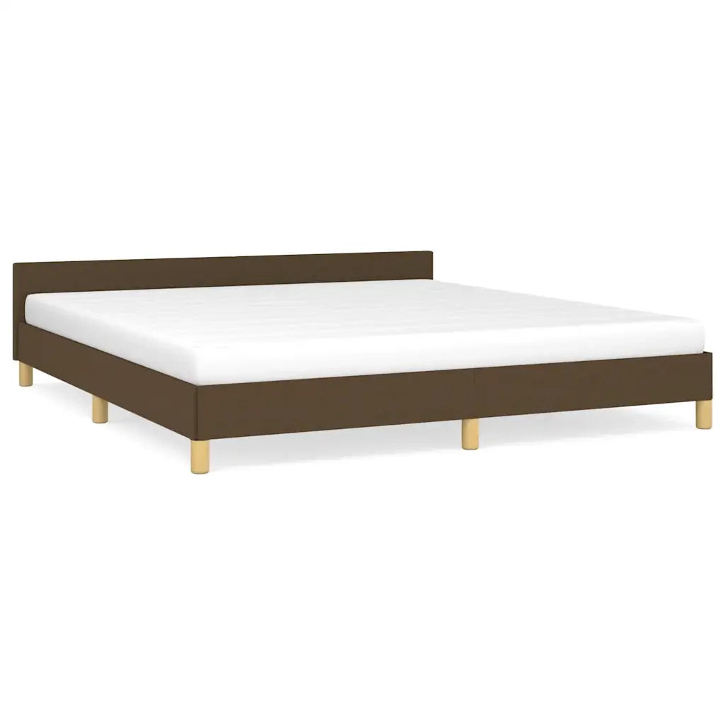 Giroletto con Testiera Marrone Scuro 160x200 cm in Tessuto cod mxl 50947