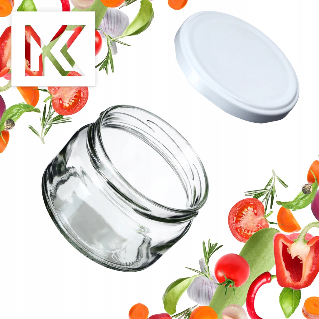 KADAX 50x Barattoli Vetro 250ml Per Conserva Miele Marmellata + Tappi Fi82