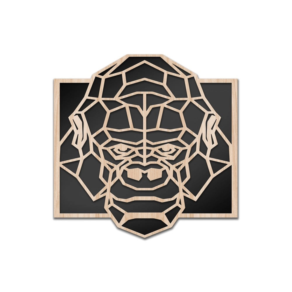 GORILLA - Quadro arredo LASERCUT composito Legno e PVC Misura: 60x60 cm