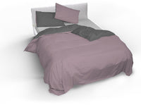 Copripiumino Singolo con Sacco e Federe Doubleface Rosa Antico/Fumo