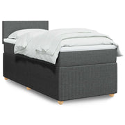 vidaXL Giroletto a Molle con Materasso Grigio Scuro 90x200 cm Tessuto