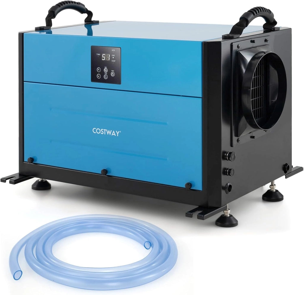 58,5/73,5 L Deumidificatore Commerciale, Deumidificatore Industriale con 3 Modalità e Timer 24H, Sbrinamento Automatico per Cantina Magazzino (73,5 L/giorno Blu)