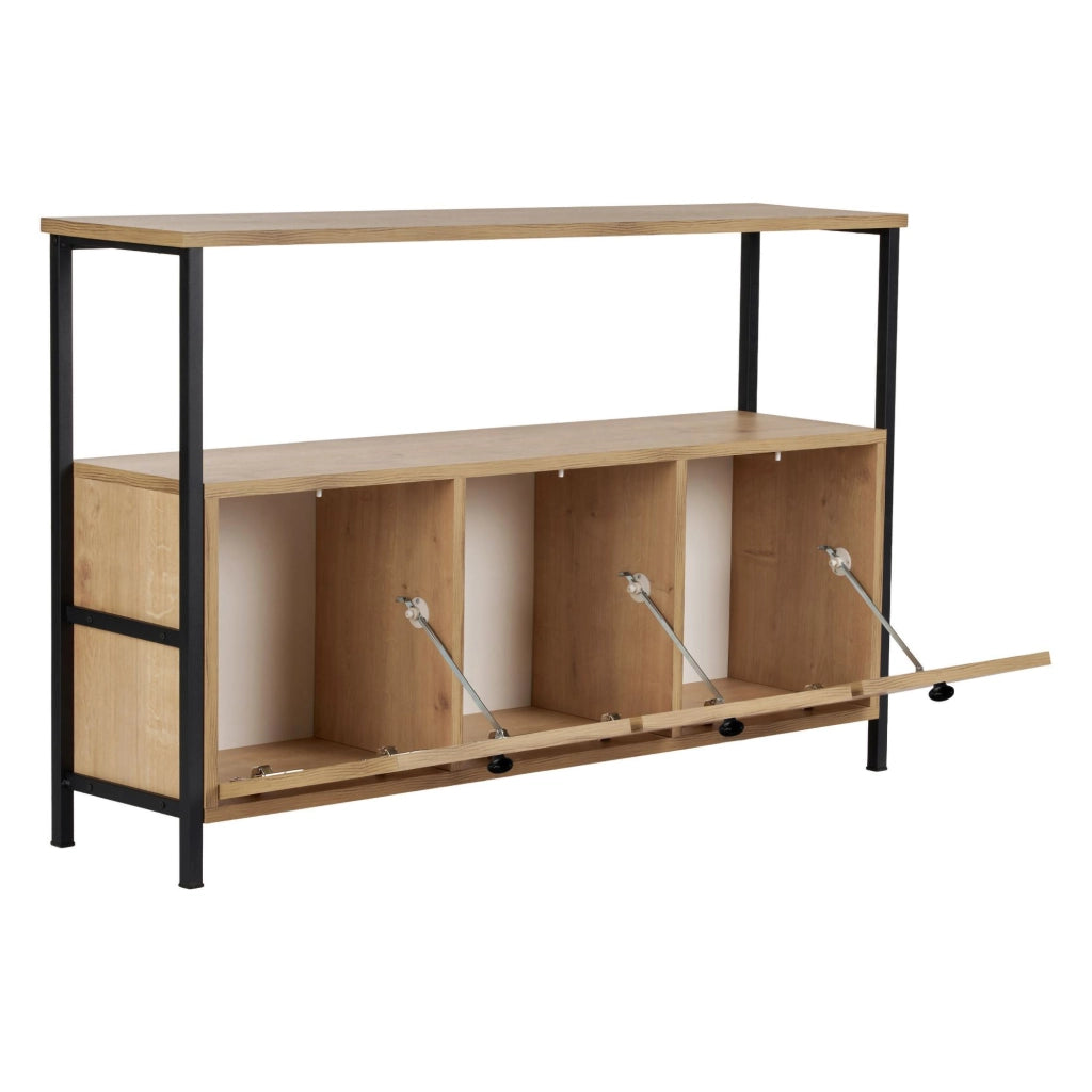 Madia Noda, Credenza 2 Ripiani, 120x30x77h cm Marrone Rovere