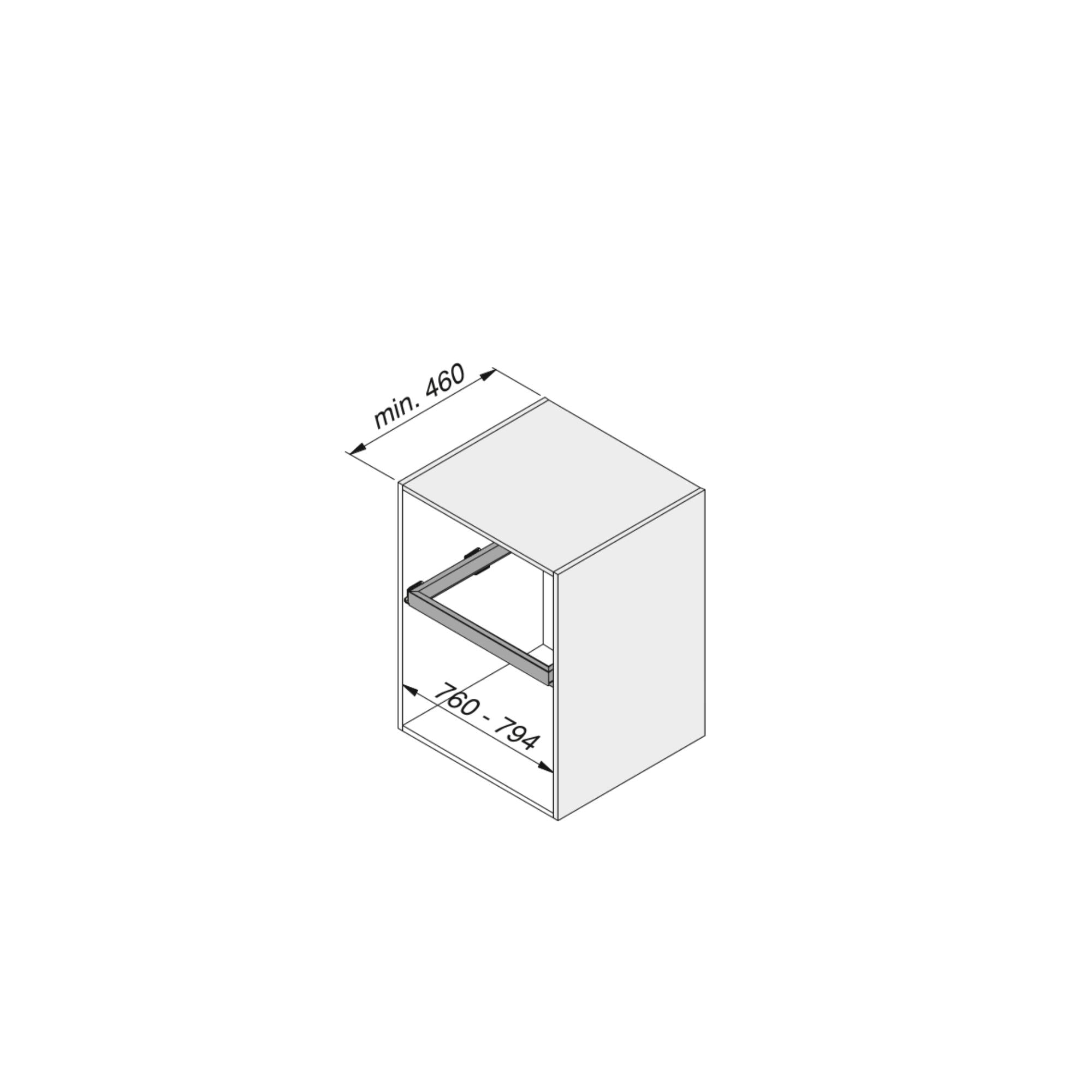 Kit Cassetto Portascarpe e Telaio per Armadio 800 mm in Alluminio e Plastica Emuca Grigio Pietra