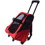 Trasportino per Cane 2 in 1 con Ruote ¨C Zephmum ¨C 42x25x55 cm Rosso