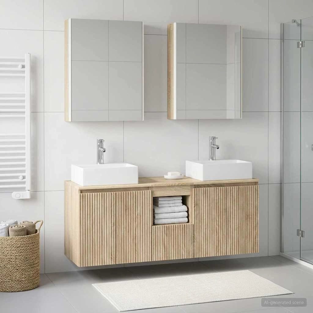 Set di Armadi da Bagno 5 pz Rovere Sonoma Legno ingegnerizzato 3406409