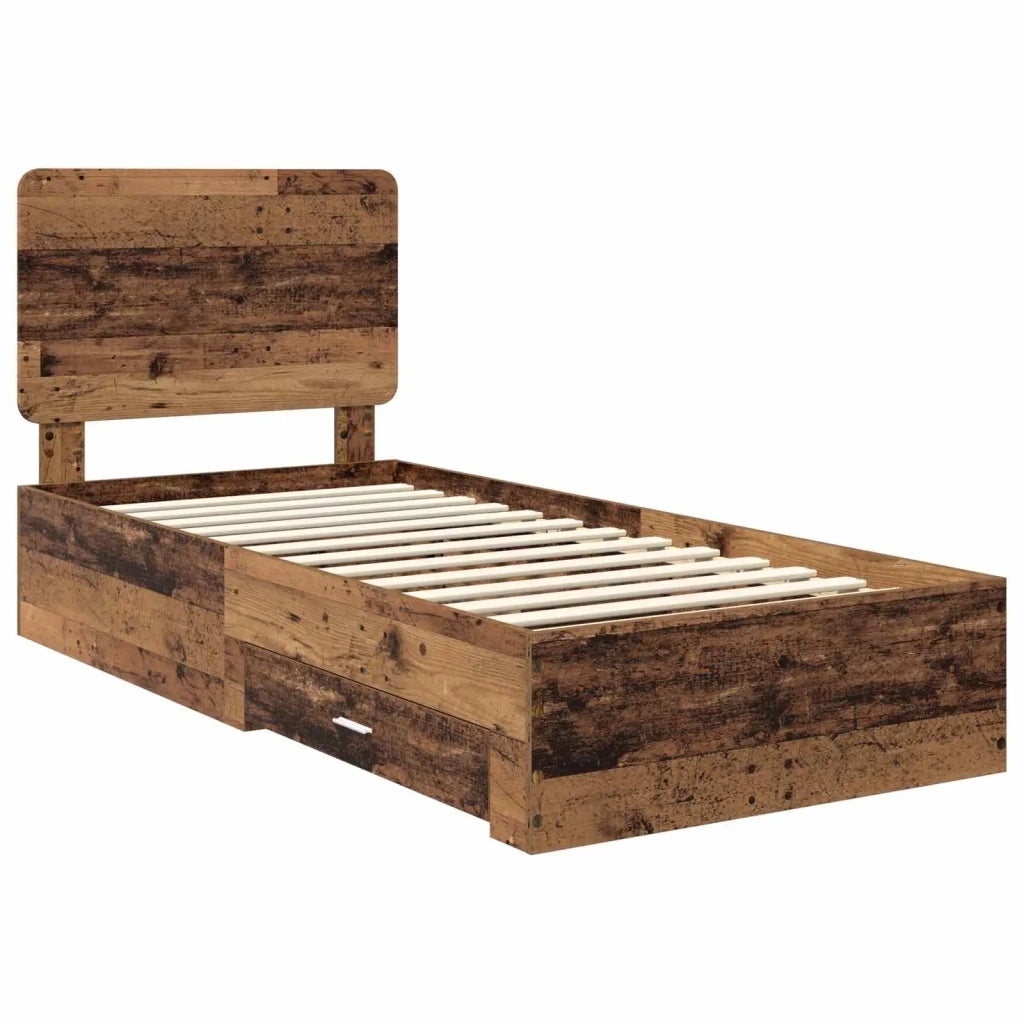 Struttura del letto con testiera Legno vecchio 100 x 200 cm 3412826