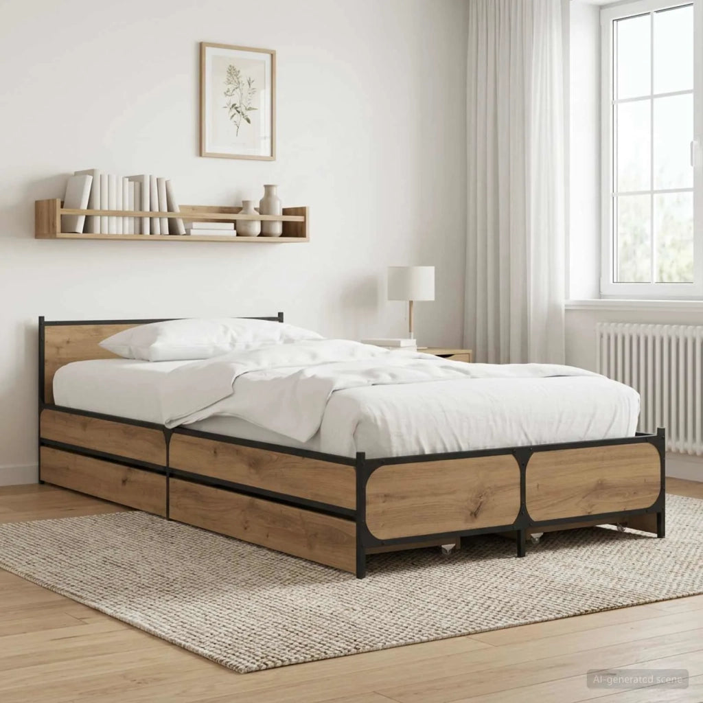 Struttura letto con testata Rovere Artigianale 80 x 200 cm 3429698