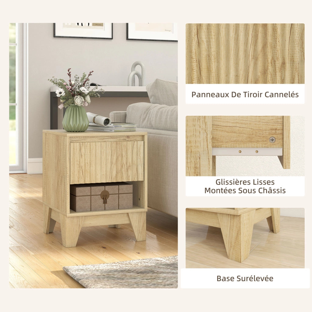 Tavolino da notte ¨C Minimal ¨C 43x40x55 cm naturale