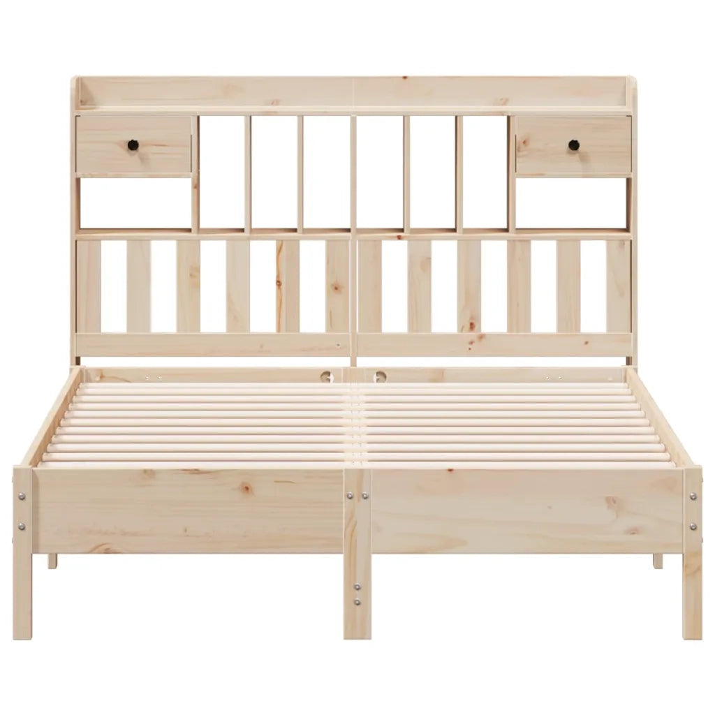 Letto Libreria senza Materasso 140x200 cm in Legno di Pino
