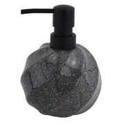 Trade Shop - Dispenser Porta Sapone Liquido Sferico In Ceramica Rigato Marmo Nero Arredo Bagno 87794 -