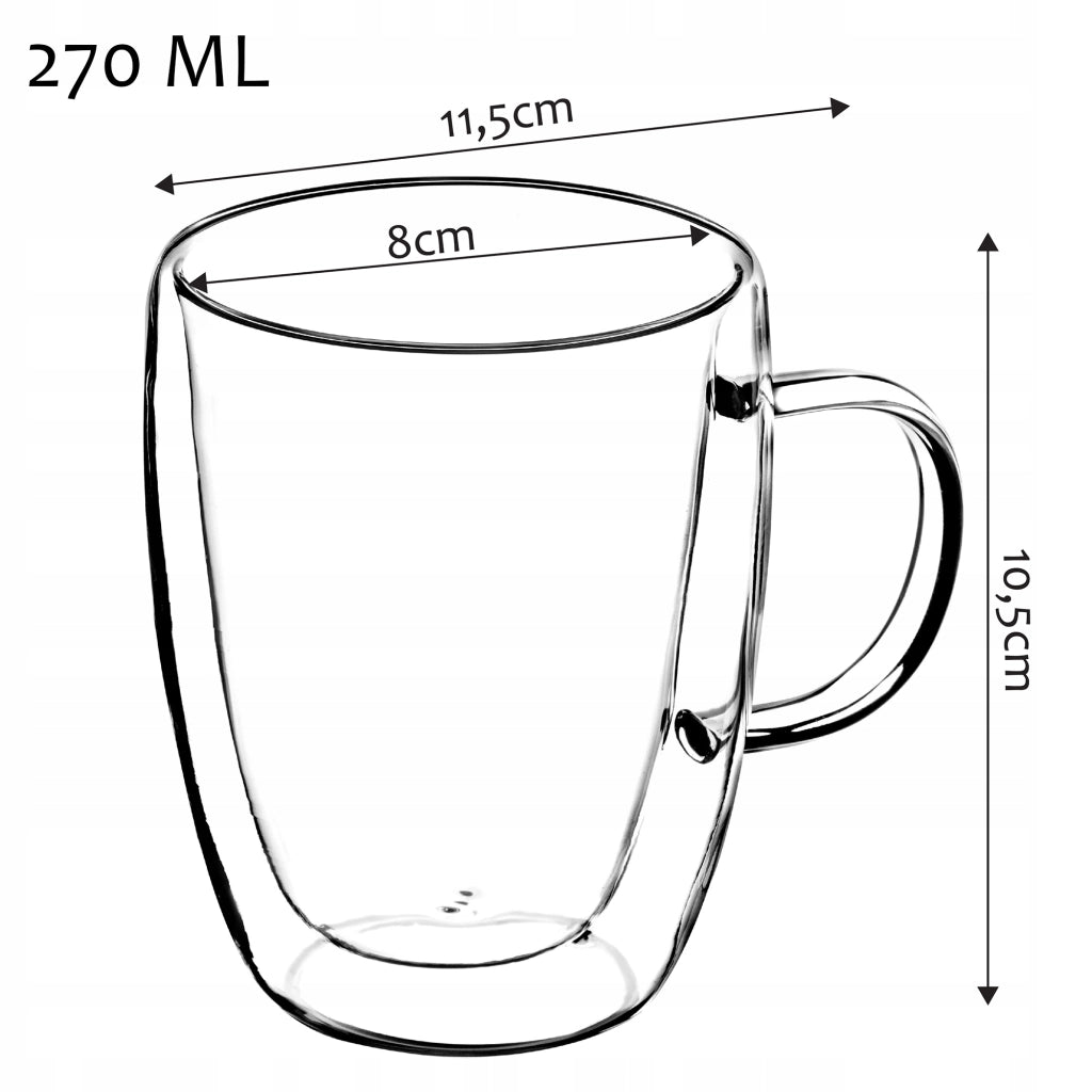Bicchieri termici KADAX per caffè, tè, latte macchiato, tazze a doppia parete da 350 ml, confezione da 4 pezzi