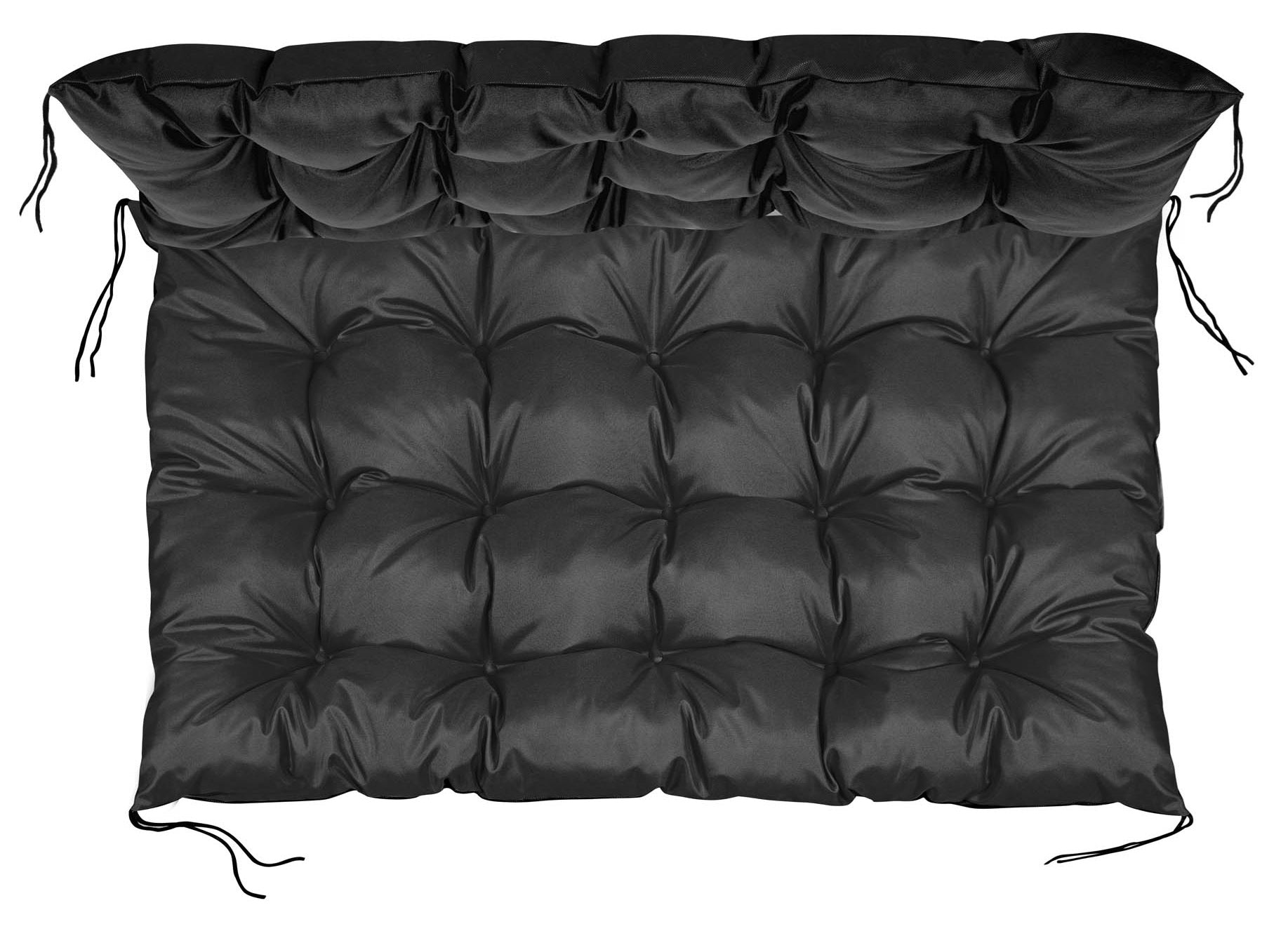 Cuscini da giardino AIO FACTORY 120x80 cm impermeabili neri per panca in pallet