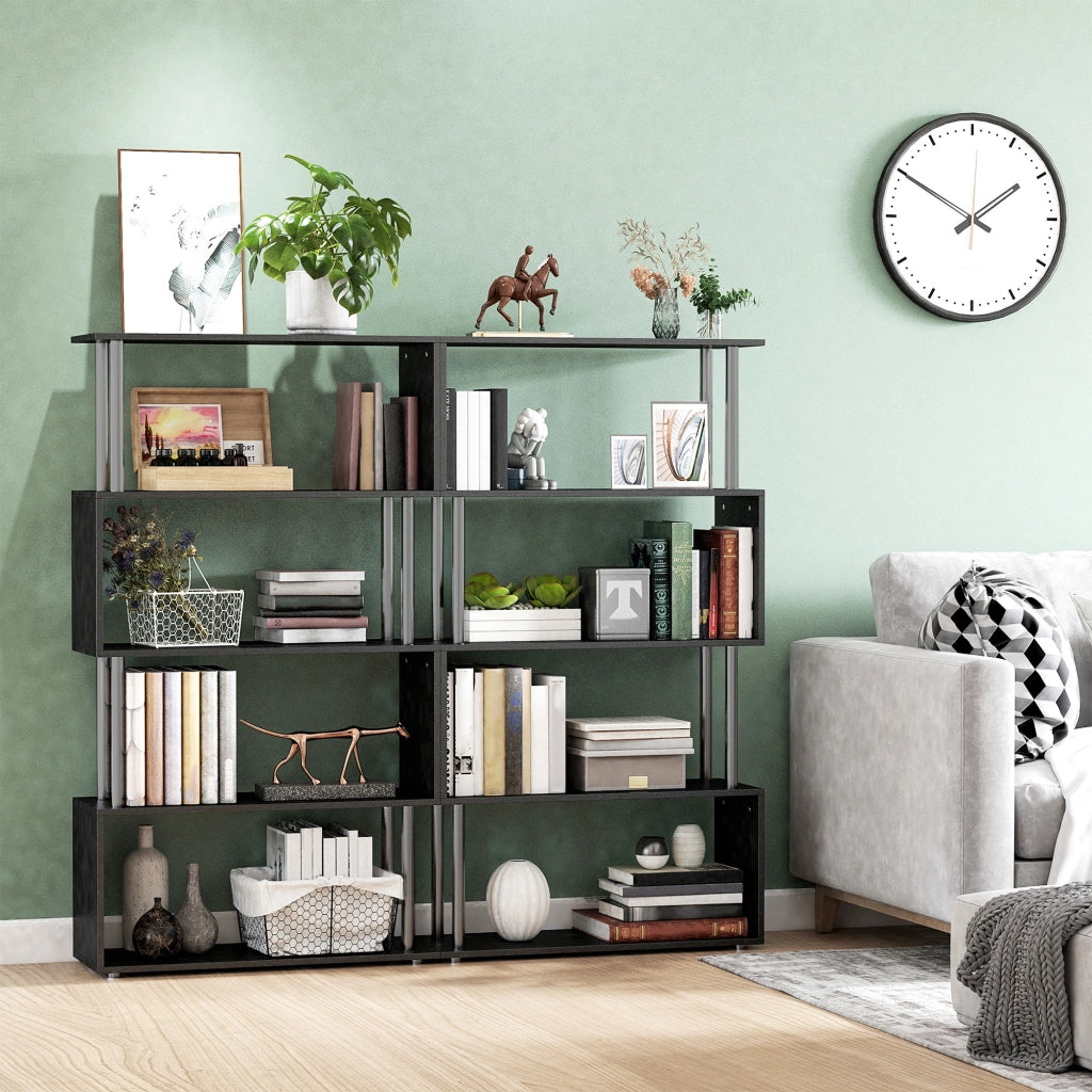 Libreria Design Moderno 4 Livelli ¨C zephmum ¨C 80x30x145 cm Nero
