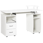 Scrivania per computer con cassetti ¨C zephmum ¨C 120x55x85 cm bianco legno