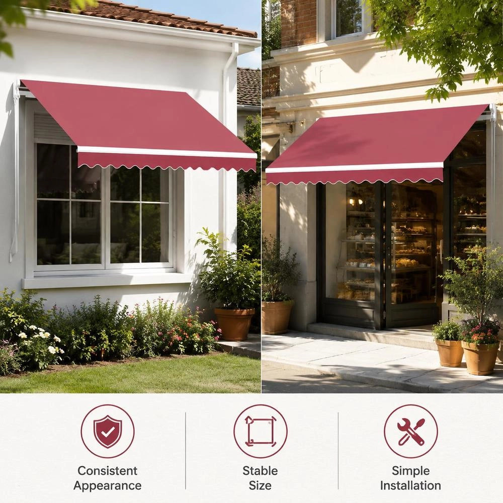 Awning Fabric, Burgundy Red, 3.5 X 2.5 M