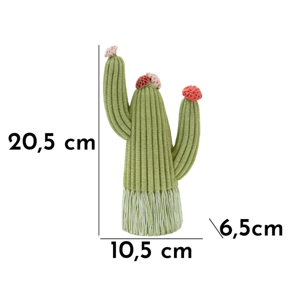 Scultura Cactus 2, Multicolore, Poliresina, 10,5x6,5x20,5 cm