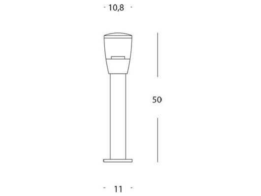 Lampada Palo Paletto per Giardino Colore Grigio per Esterno Linea Torch Livos