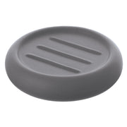 Portasaponetta tonda da appoggio in ceramica grigia