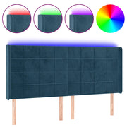 Testiera | Testata a LED Blu Scuro 203x16x118/128 cm in Velluto