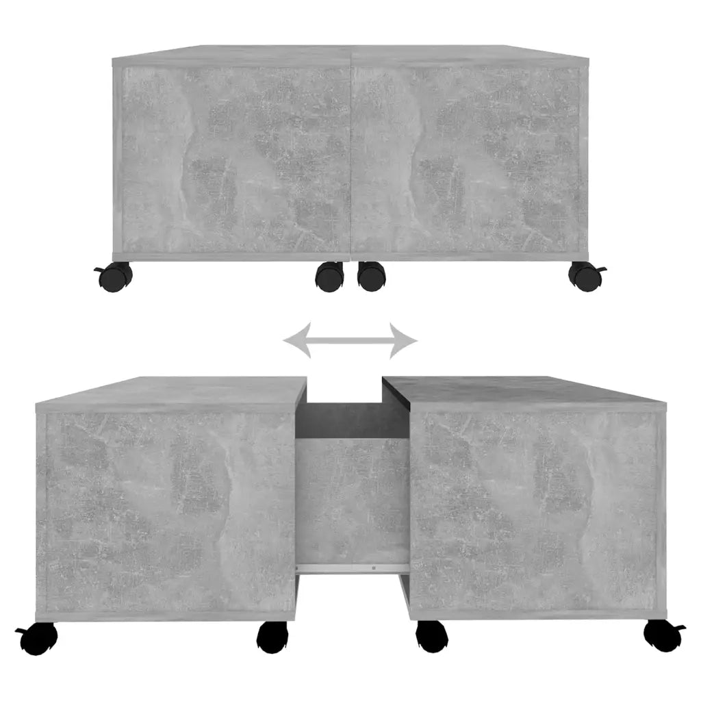 Tavolino da Salotto Grigio Cemento 75x75x38cm Legno Multistrato 806871