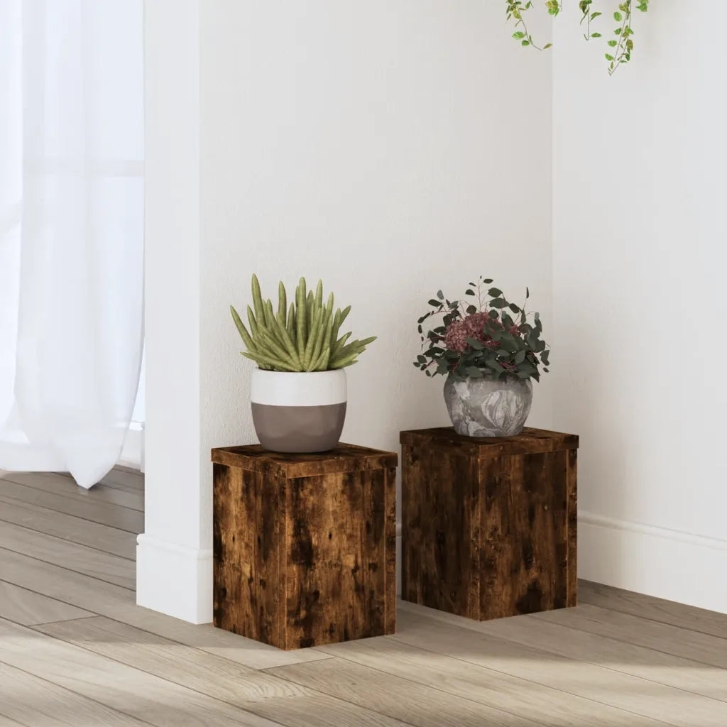 vidaXL Supporti per Piante 2 pz Rovere 15x15x20 cm Legno Multistrato