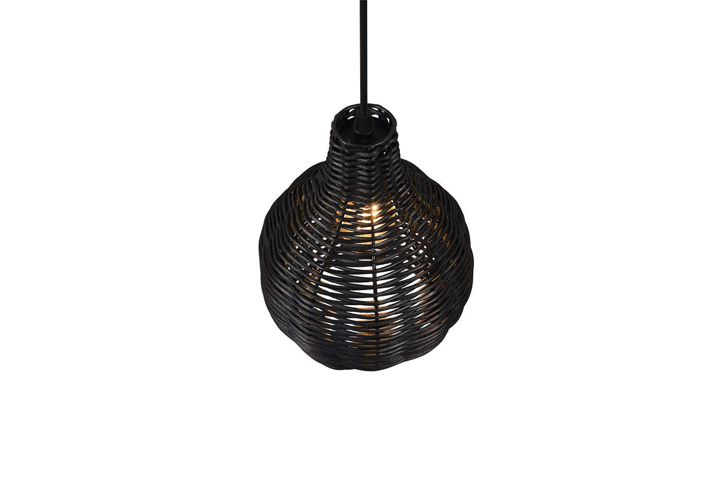 Lampada a Sospensione da Interno Attacco E14 in Tessuto Nero