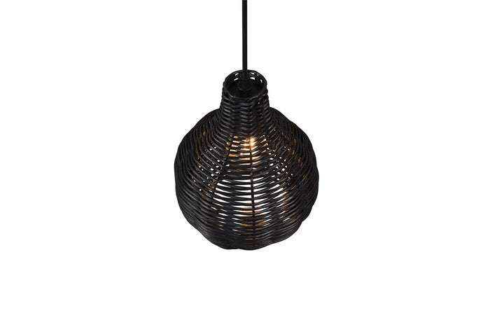 Lampada a Sospensione da Interno Attacco E14 in Tessuto Nero