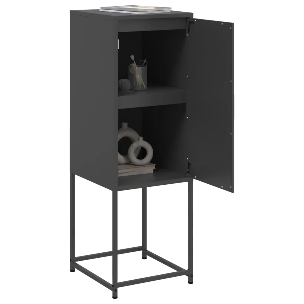 Credenza-Buffet-Armadio da cucina Nera 36x39x107 cm in Acciaio
