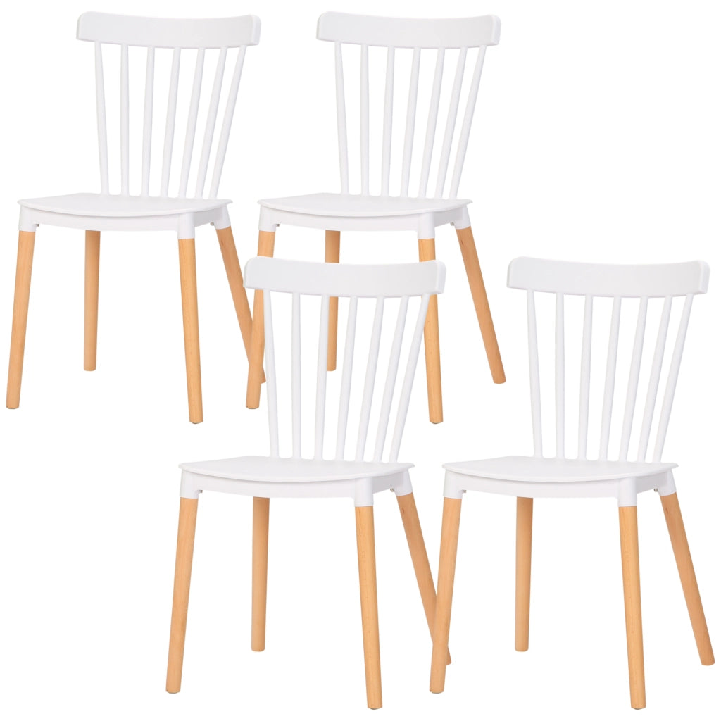 Sgabelli da pranzo con schienale alto in polipropilene ¨C Minimal ¨C 48x52,5x83 cm bianco
