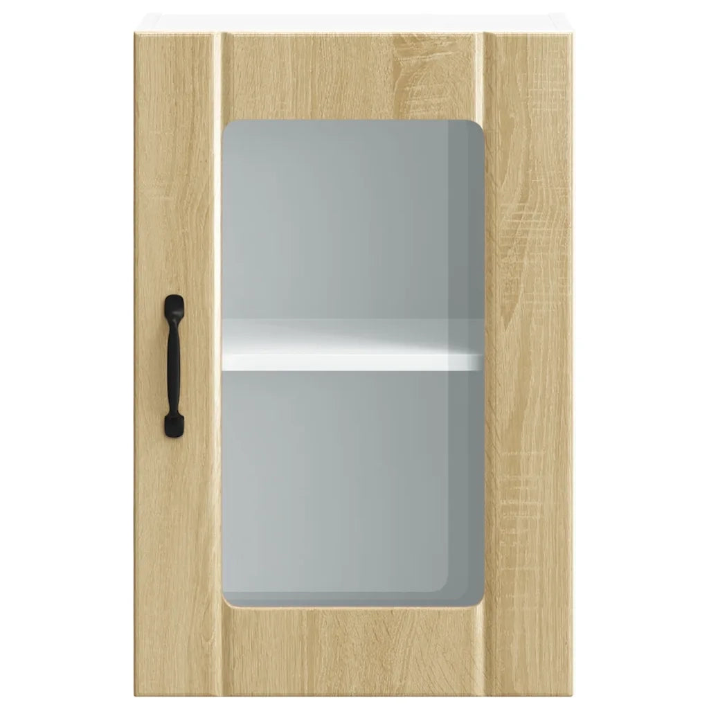 vidaXL Pensile da Cucina con Porta in Vetro Lucca Rovere Sonoma
