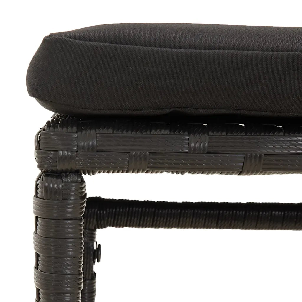 Set Mobili da Giardino 6 pz con Cuscini in Polyrattan Nero 319510