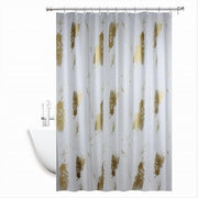 Trade Shop - Tenda Doccia Antimuffa Impermeabile 180 X 220 Cm Anelli Bagno Piume Dorate 69510 -