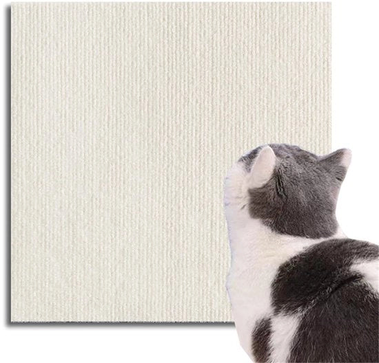 Mat per gatto autoadesivo per parete, pannelli per gatto da assemblare, Mat autoadesivo per gatto, Protezione gatto per divano (40 x 100 cm, bianco caldo)