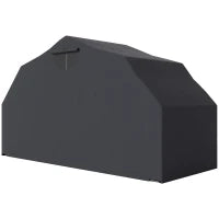 Riparo per moto esterno in tessuto Oxford, con 2 finestre, 345 x 135 x 191 cm, Nero
