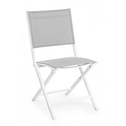 Sedia per esterno in alluminio Bianco Grigio ELIN 47x57x h88 cm
