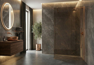 Parete Doccia Rea Flexi Brown / Brush Copper 100