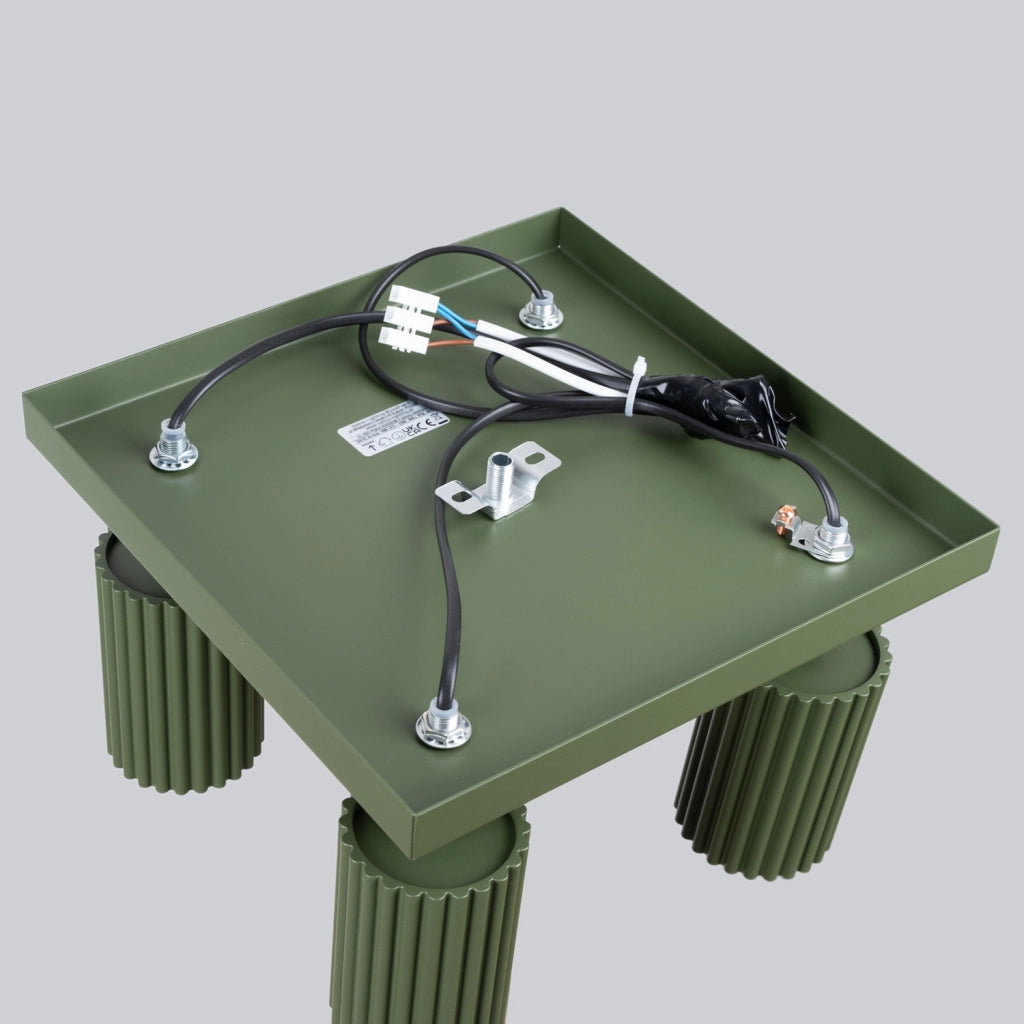 Plafoniera quadrata moderna verde oliva 25cm 4xGU10 GRAVIO