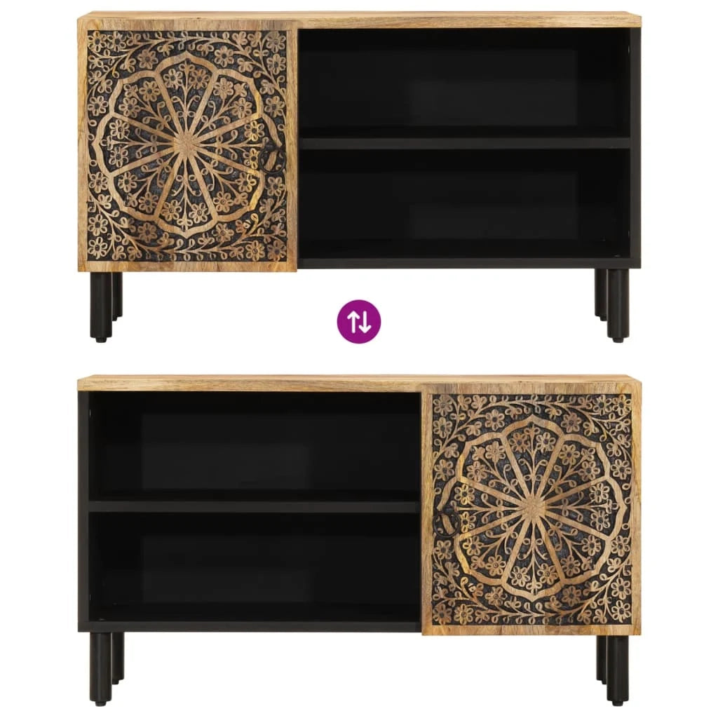 Mobile TV multimediale scaffale per televisione televisore buffet sala da pranzo soggiorno camera da letto 80 x 31 x 46 cm legno massello di mango marrone 02_0026230