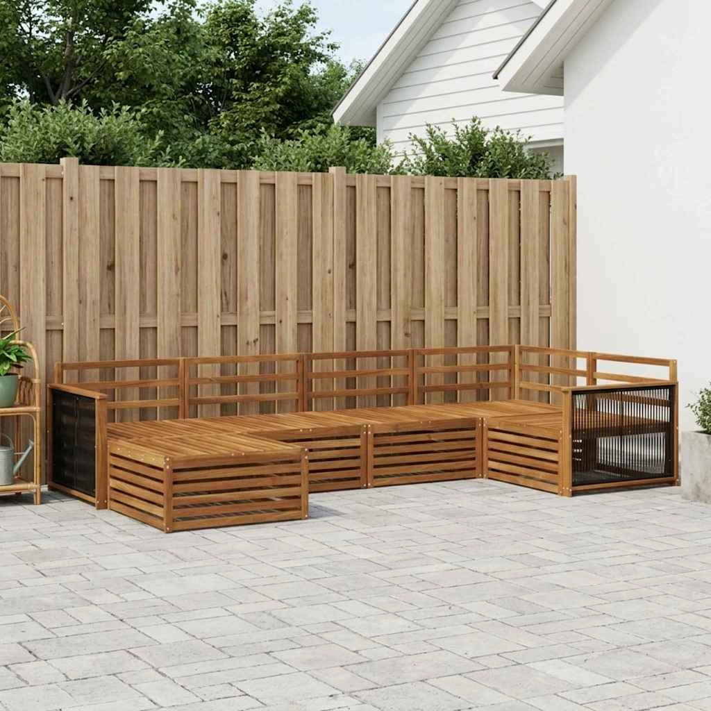 Set di divani da esterno 6 pz Naturale 3383562