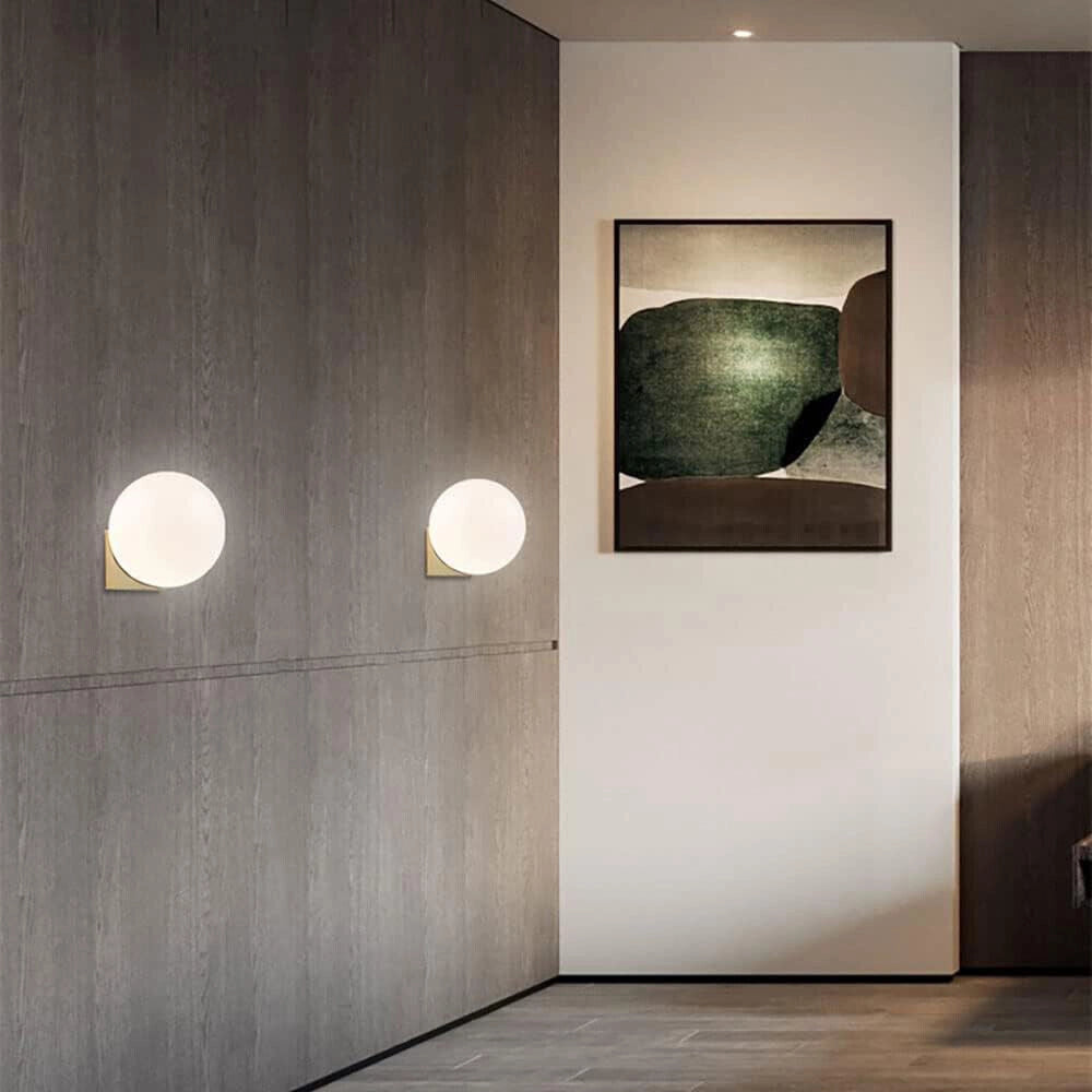 Trade Shop - Applique A Parete Bronzo Metallo Con Sfera Lampada Da Muro Minamalista Attacco G9 Aq55 -