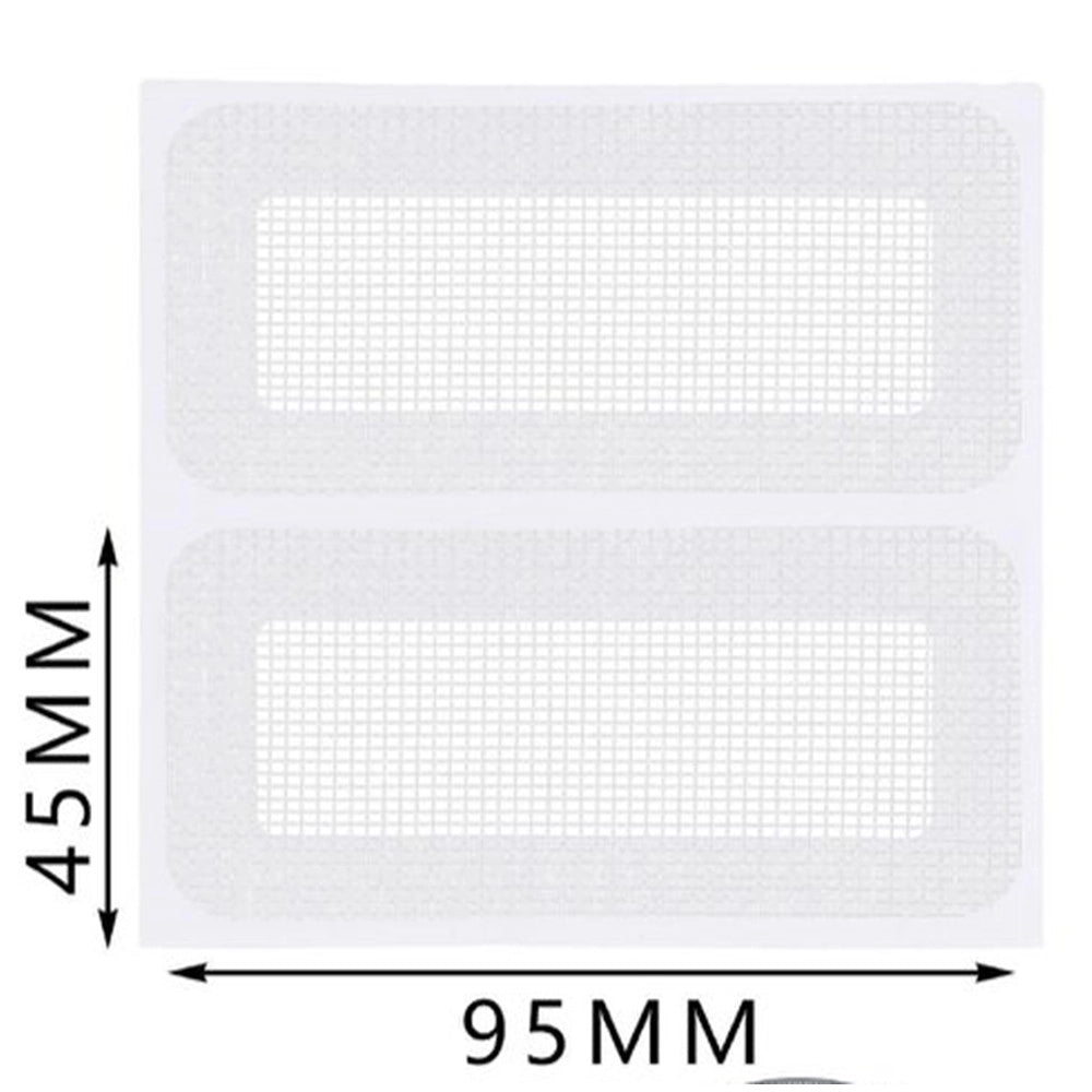 Trade Shop - Set 4 Toppe Adesive A Rete Bianca Per Riparazione Fori Strappi Zanzariere 45x95mm 622152 -