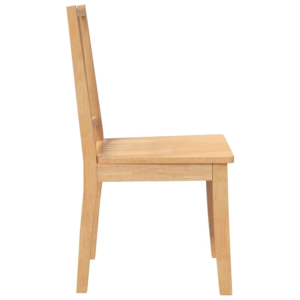 Sedie da Pranzo 2 pz Naturale in Legno Massello di Hevea 4102398