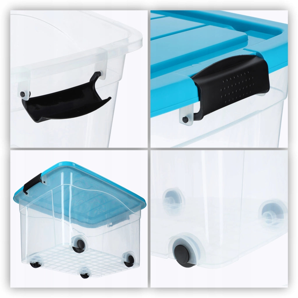 Contenitore per giocattoli KADAX, grande scatola con ruote, in plastica, grande 40 litri