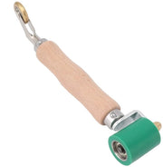 Rotolatore Manuale Resistente al Calore 40 mm - Rotolo in Silicone - Doppio Utilizzo - Piastra in Ottone - Manico in Legno - Funzionamento Stabile - Rotolatrice per Punti di Saldatura
