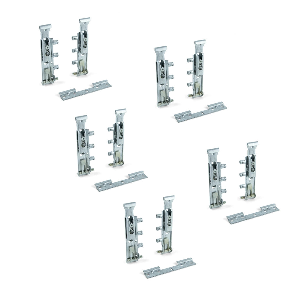 Emuca Reggipensile a scomparsa per anta di armadio Levelup1 con piastrina, Zincato bianco, Acciaio, 5 u.